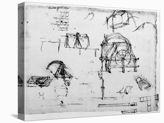 Sketch of a Perpetual Motion Device Designed by Leonardo Da Vinci, C1472-1519-Leonardo da Vinci-Stretched Canvas