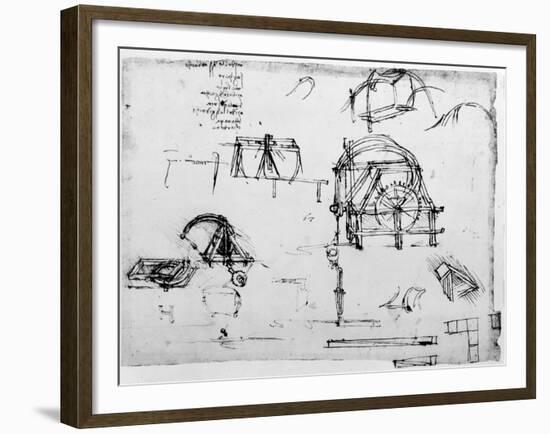 Sketch of a Perpetual Motion Device Designed by Leonardo Da Vinci, C1472-1519-Leonardo da Vinci-Framed Giclee Print