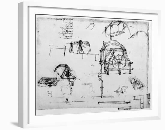 Sketch of a Perpetual Motion Device Designed by Leonardo Da Vinci, C1472-1519-Leonardo da Vinci-Framed Giclee Print