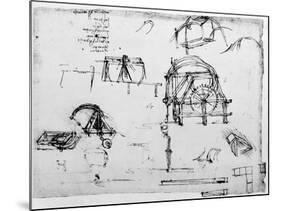 Sketch of a Perpetual Motion Device Designed by Leonardo Da Vinci, C1472-1519-Leonardo da Vinci-Mounted Giclee Print