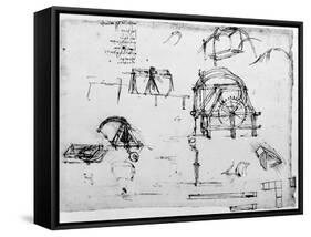 Sketch of a Perpetual Motion Device Designed by Leonardo Da Vinci, C1472-1519-Leonardo da Vinci-Framed Stretched Canvas