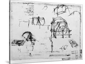 Sketch of a Perpetual Motion Device Designed by Leonardo Da Vinci, C1472-1519-Leonardo da Vinci-Stretched Canvas