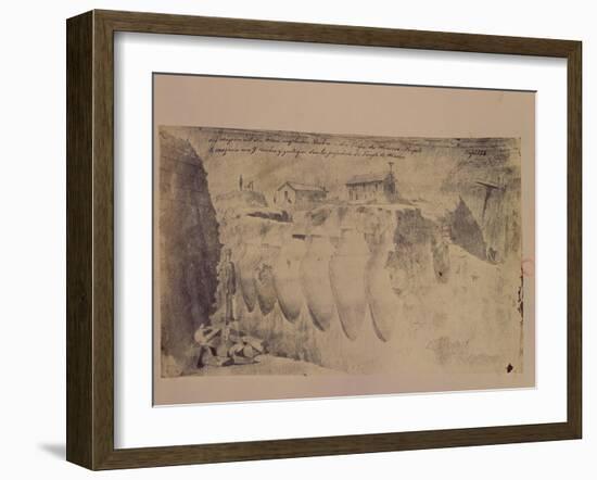 Sketch of a Shop with Nine Giant Amphorae in the Lower Levels of the Temple of Minerva-Heinrich Schliemann-Framed Giclee Print