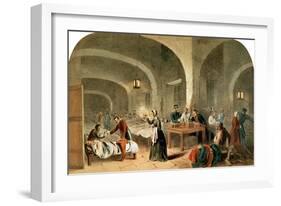 Sketch of a Ward at the Hospital at Scutari, circa 1856-Joseph-Austin Benwell-Framed Giclee Print