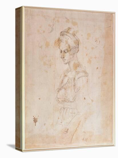 Sketch of a Woman-Michelangelo Buonarroti-Stretched Canvas