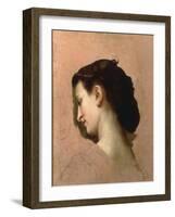 Sketch of a Young Girl's Head-William Adolphe Bouguereau-Framed Giclee Print