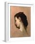 Sketch of a Young Girl's Head-William Adolphe Bouguereau-Framed Giclee Print