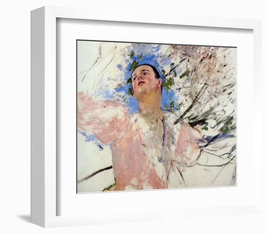 Sketch of a Young Woman Picking Fruit-Mary Cassatt-Framed Giclee Print