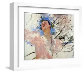 Sketch of a Young Woman Picking Fruit-Mary Cassatt-Framed Giclee Print