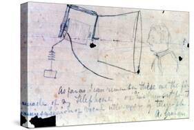 Sketch of Alexander Graham Bell's Telephone of 1876-Alexander Graham Bell-Stretched Canvas