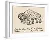 Sketch of An American Bison Made About 1599 During Onate's Expedition-null-Framed Giclee Print