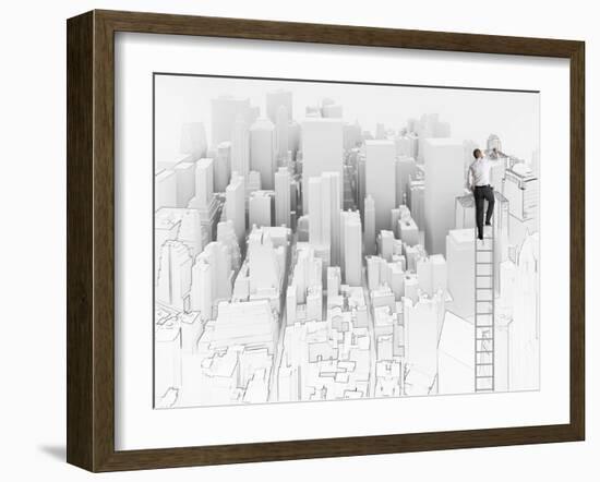 Sketch of an Architect-alphaspirit-Framed Art Print