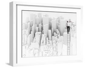 Sketch of an Architect-alphaspirit-Framed Art Print