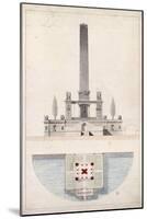 Sketch of an Obelisk on the Pont-Neuf-Dufourny-Mounted Giclee Print