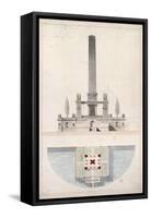 Sketch of an Obelisk on the Pont-Neuf-Dufourny-Framed Stretched Canvas