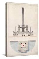 Sketch of an Obelisk on the Pont-Neuf-Dufourny-Stretched Canvas