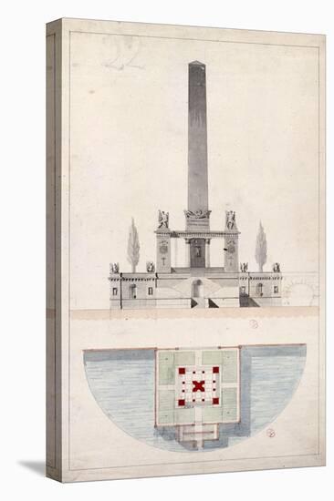 Sketch of an Obelisk on the Pont-Neuf-Dufourny-Stretched Canvas