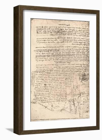 Sketch of Armenian mountains, c1472-c1519 (1883)-Leonardo Da Vinci-Framed Giclee Print