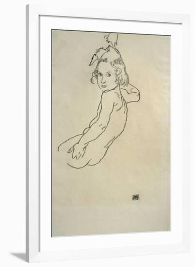Sketch of Child, 1917-Egon Schiele-Framed Giclee Print