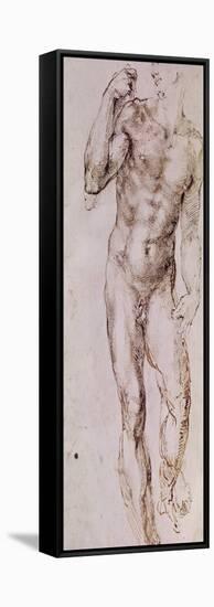 Sketch of David with His Sling, 1503-4-Michelangelo Buonarroti-Framed Stretched Canvas