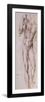 Sketch of David with His Sling, 1503-4-Michelangelo Buonarroti-Framed Giclee Print