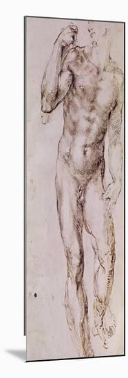 Sketch of David with His Sling, 1503-4-Michelangelo Buonarroti-Mounted Giclee Print