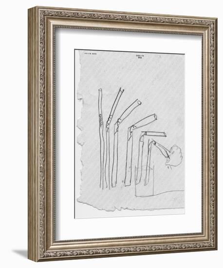 Sketch of Flexible Straw, circa late 1930s; Archives Center, NMAH-null-Framed Art Print