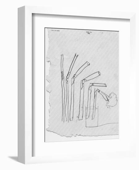 Sketch of Flexible Straw, circa late 1930s; Archives Center, NMAH-null-Framed Art Print