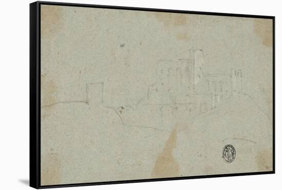 Sketch of Fortress on Hill-Richard Wilson-Framed Stretched Canvas