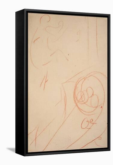 Sketch of Jane Avril-Henri de Toulouse-Lautrec-Framed Stretched Canvas