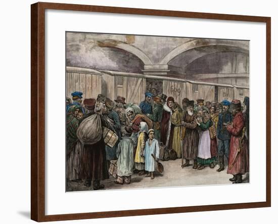 Sketch of Jews Being Ordered from their Homeland in Russia by B. Baruch-null-Framed Giclee Print