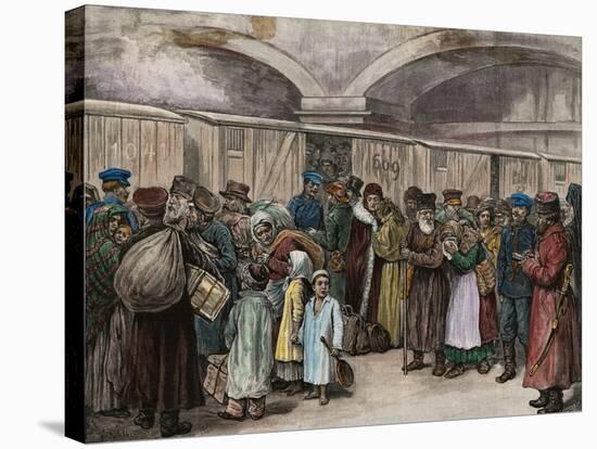 Sketch of Jews Being Ordered from their Homeland in Russia by B. Baruch-null-Stretched Canvas