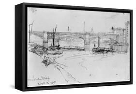 Sketch of London Bridge, 1860-George The Elder Scharf-Framed Stretched Canvas