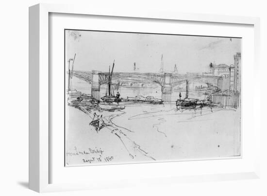 Sketch of London Bridge, 1860-George The Elder Scharf-Framed Giclee Print