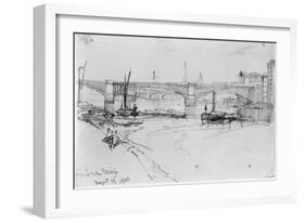 Sketch of London Bridge, 1860-George The Elder Scharf-Framed Giclee Print