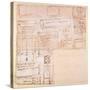 Sketch of Marble Blocks for Statues with Notes-Michelangelo Buonarroti-Stretched Canvas