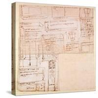 Sketch of Marble Blocks for Statues with Notes-Michelangelo Buonarroti-Stretched Canvas