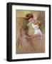 Sketch of Mother and Daughter Looking at the Baby-Mary Cassatt-Framed Giclee Print