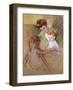 Sketch of Mother and Daughter Looking at the Baby-Mary Cassatt-Framed Giclee Print