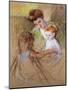 Sketch of Mother and Daughter Looking at the Baby-Mary Cassatt-Mounted Giclee Print