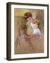 Sketch of Mother and Daughter Looking at the Baby-Mary Cassatt-Framed Giclee Print