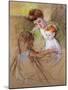 Sketch of Mother and Daughter Looking at the Baby-Mary Cassatt-Mounted Giclee Print