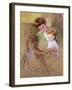 Sketch of Mother and Daughter Looking at the Baby-Mary Cassatt-Framed Giclee Print