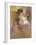 Sketch of Mother and Daughter Looking at the Baby-Mary Cassatt-Framed Giclee Print