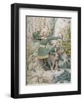 Sketch of Robin Hood, 1852 (W/C over Graphite on Paper)-Richard Dadd-Framed Giclee Print