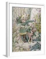 Sketch of Robin Hood, 1852 (W/C over Graphite on Paper)-Richard Dadd-Framed Giclee Print