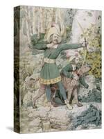 Sketch of Robin Hood, 1852 (W/C over Graphite on Paper)-Richard Dadd-Stretched Canvas