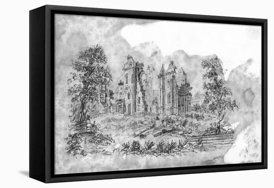 Sketch of Ruined Abbey-null-Framed Stretched Canvas