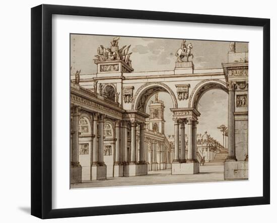 Sketch of Set Design-Alessandro Sanquirico-Framed Giclee Print