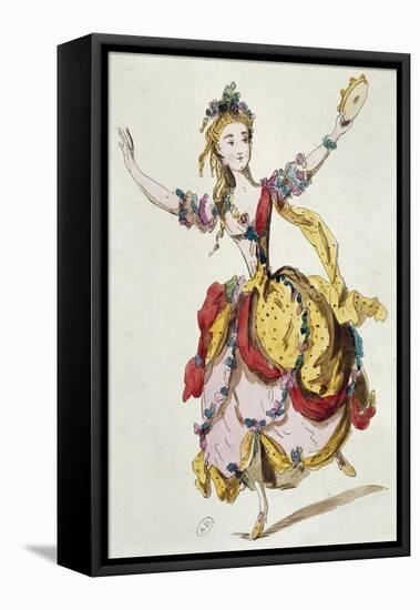Sketch of Stage Costume of Mademoiselle Allard in Fetes Lyriques, Ballet with Music-Jean-Philippe Rameau-Framed Stretched Canvas